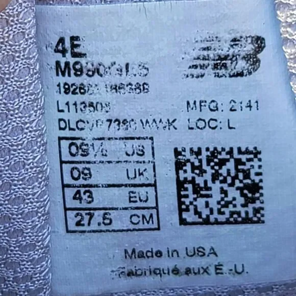 New Balance 990v5 Made in USA - Men's Shoes - Size 9.5 4E ( Extra Wide) - Picture 11 of 11